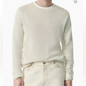 rag & bone Men's Off-White Crewneck Thermal Sweater